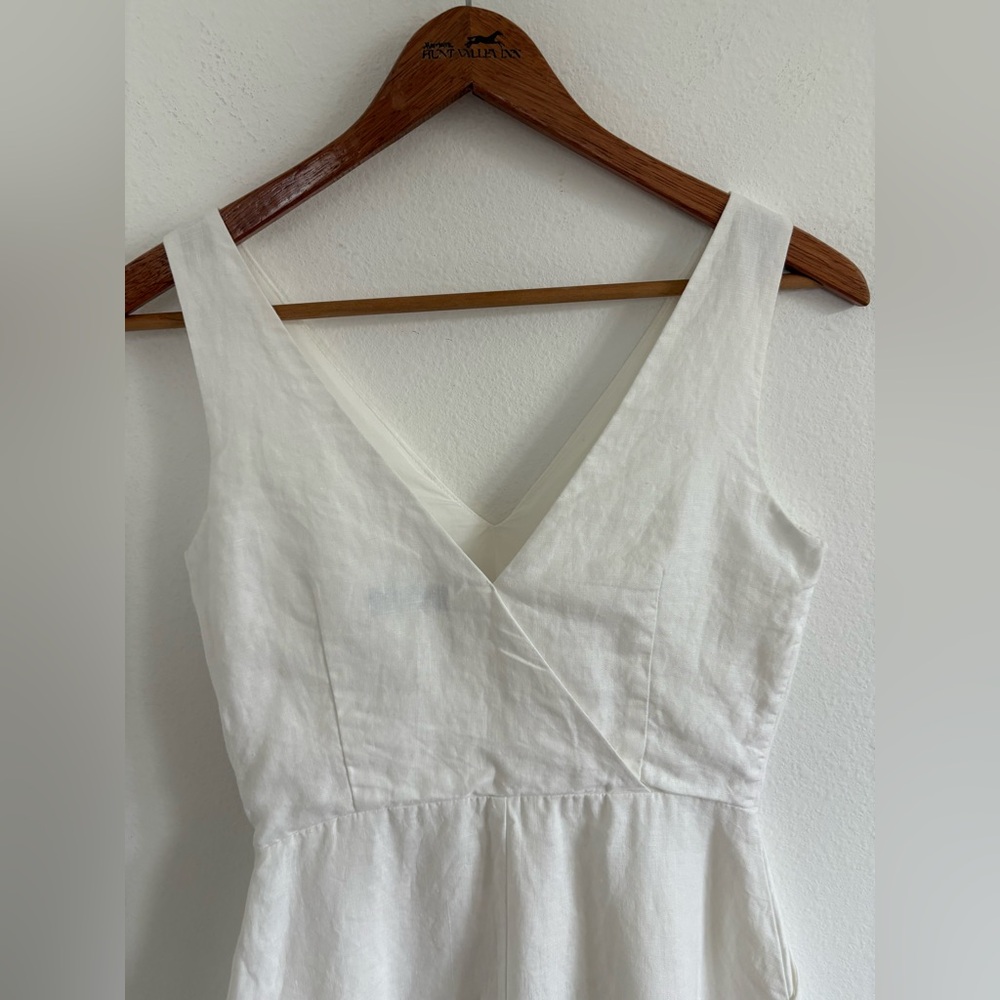 Gap 100% Linen Fit & Flare Preppy Sleeveless Dress size 0P - Picture 7 of 12